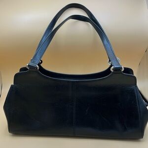 Vintage Monsac Original Black Genuine Leather Handbag Purse